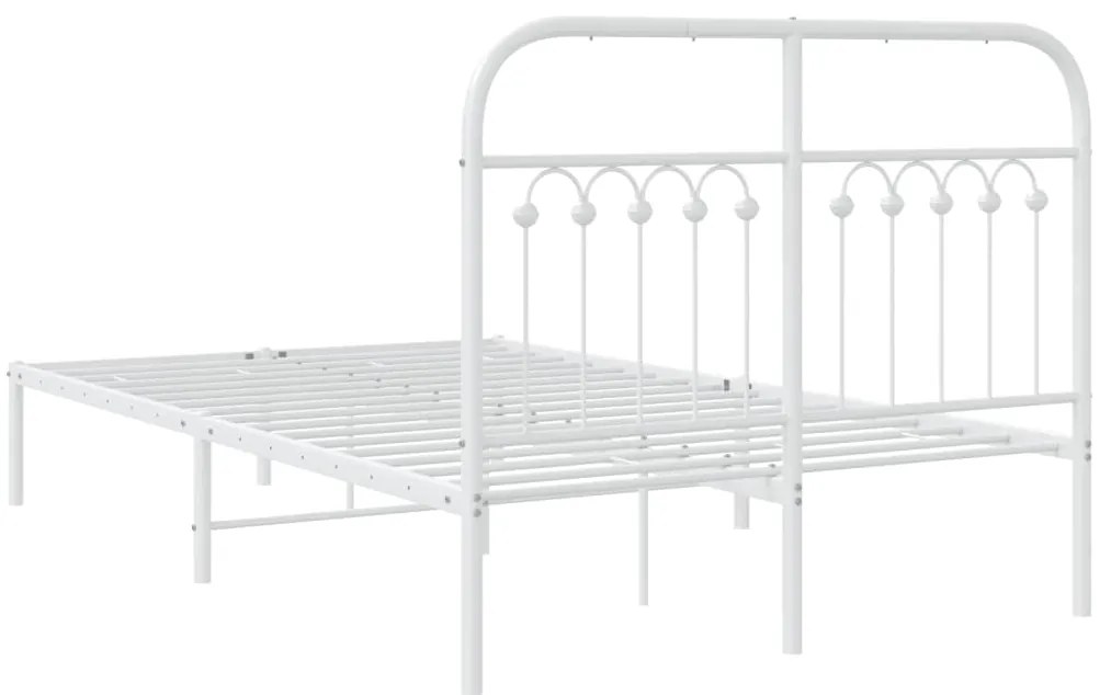 Estrutura de cama com cabeceira 120x190 cm metal branco