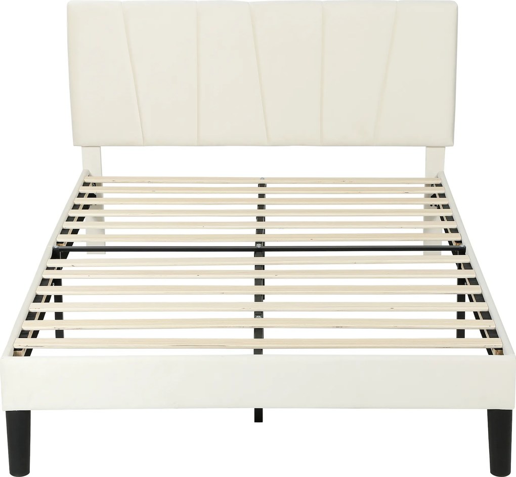 Estrutura de cama de casal 140 x 190 cm (COLCHÃO NÃO INCLUIDO), cama para 2 pessoas, cabeceira ajustável, base de cama 150 x 198 x 101/106/111/116/121