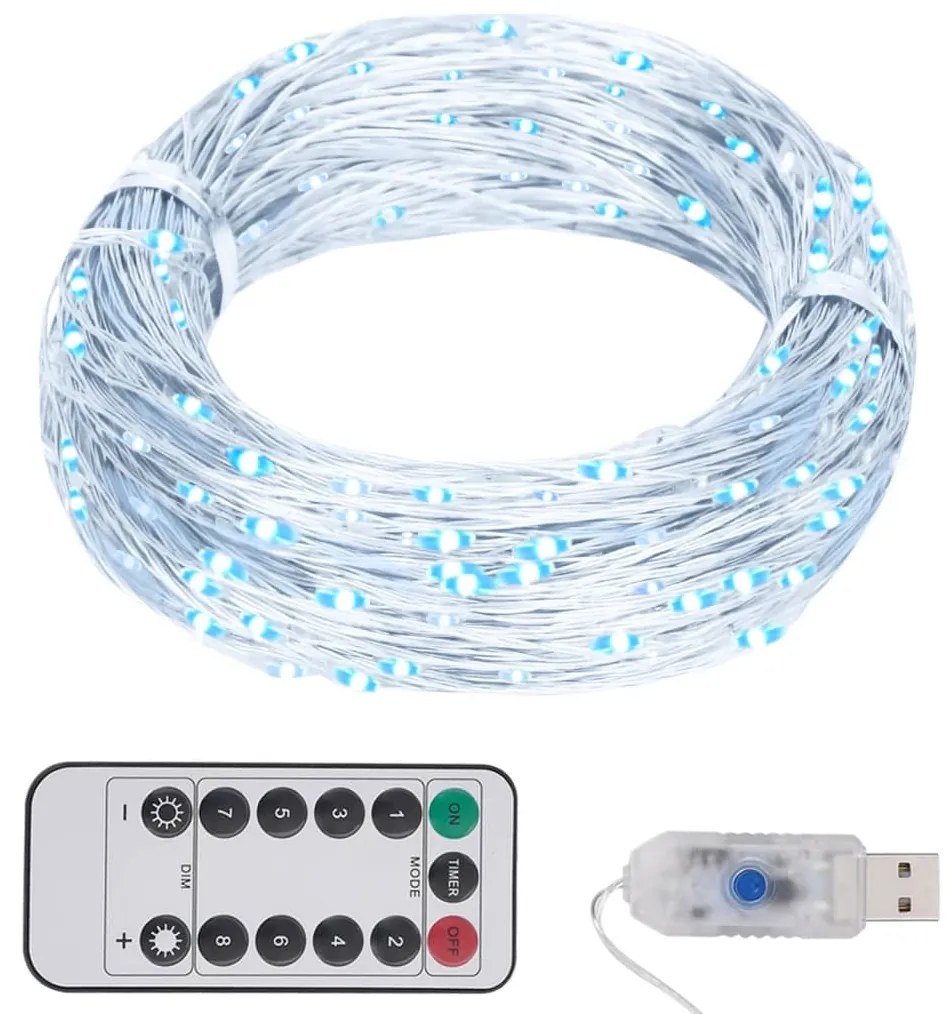 Cordão de luzes com 300 LED 30 m branco frio