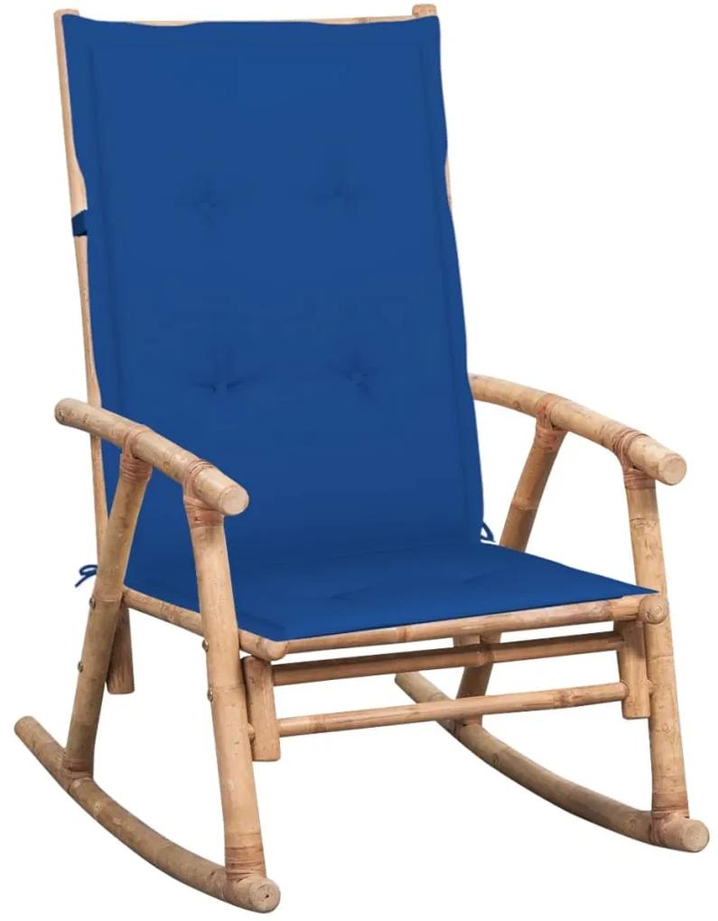 3063913 vidaXL Cadeira de baloiço com almofadão bambu