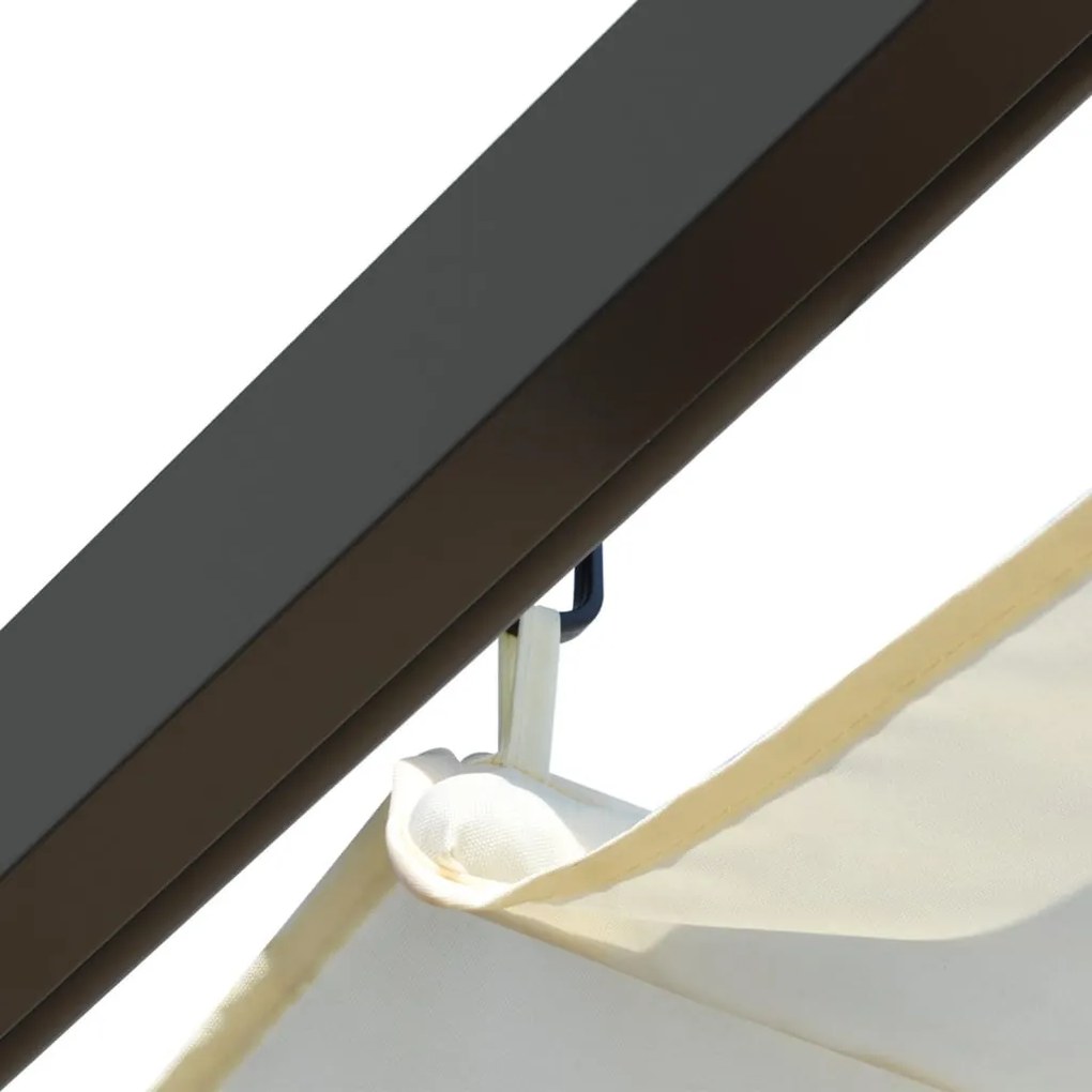 Pérgola com toldo retrátil 3x3 m aço branco nata