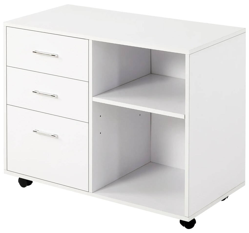 HOMCOM Armário Escritório Multifuncional Grande Capacidade Armazenamento Branco 80x40x65 cm Design Moderno Funcionalidade Prática | Aosom Portugal