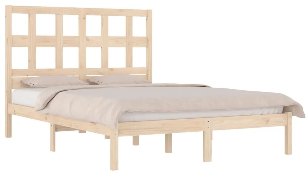 Cama sem colchão 200x200 cm madeira de pinho maciça