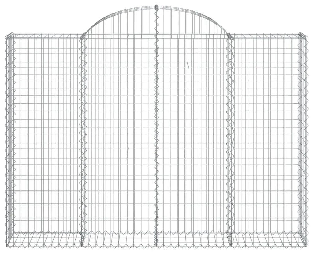 Cestos gabião arqueados 3pcs 200x30x140/160cm ferro galvanizado