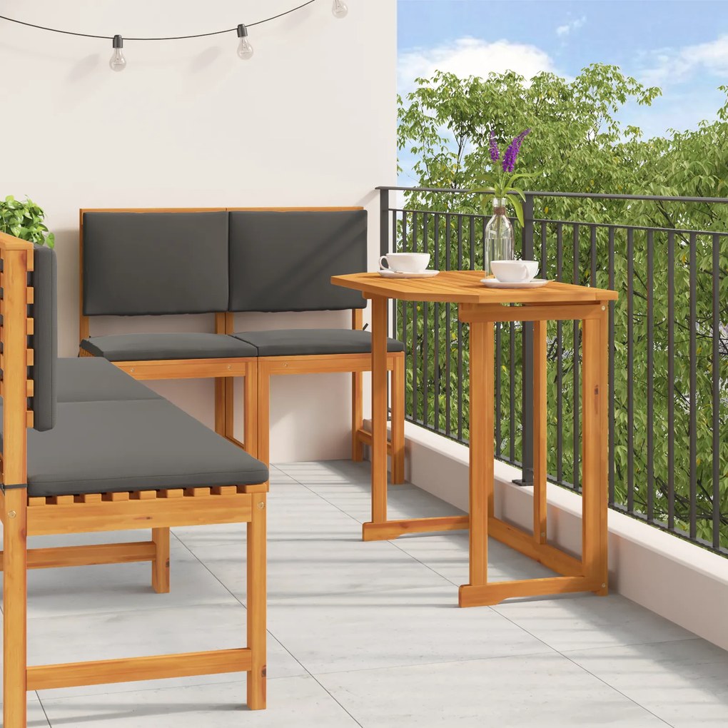 Conjunto de Jantar para o Jardim de 5 Peças com Almofadas em Madeira Sólida de Acácia