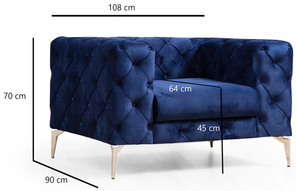 Cadeira Wing Como – Azul Marinho – 108x70x90 cm