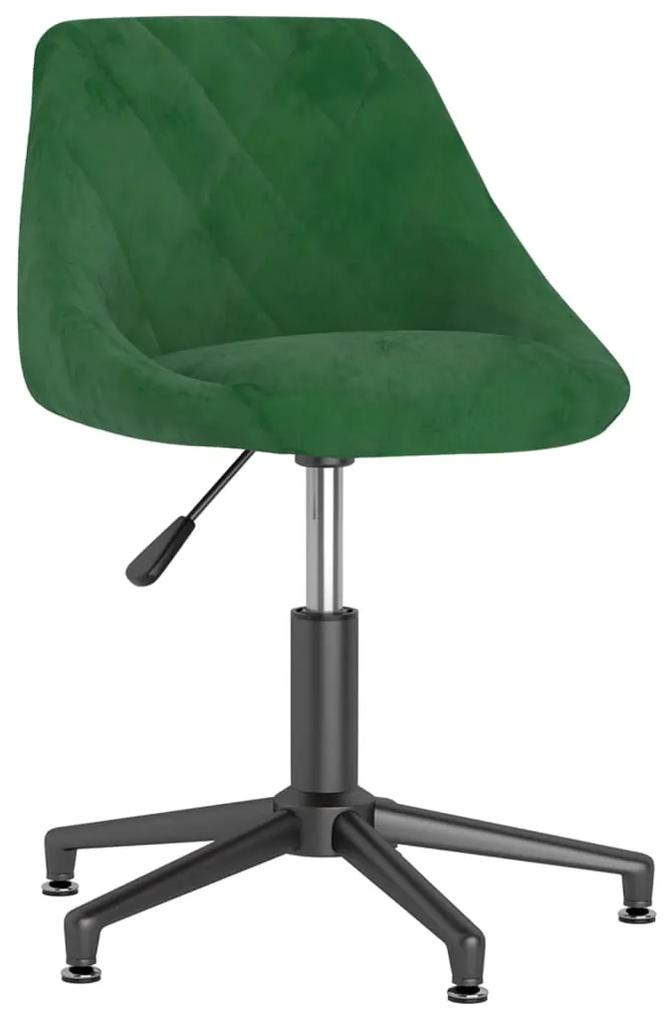 Cadeira de Escritório Giratória Veludo Verde-escuro