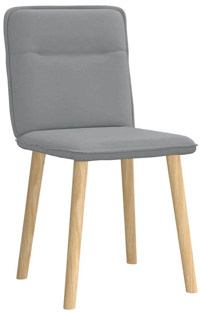 Cadeiras de jantar 2 pcs tecido cinzento-claro
