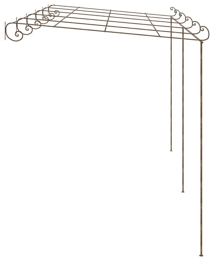 Pérgola de jardim 6x3x2,5 m ferro castanho antigo