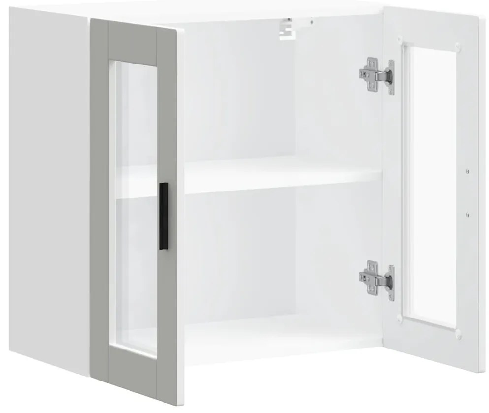 Armário de parede de cozinha com porta de vidro Porto branco