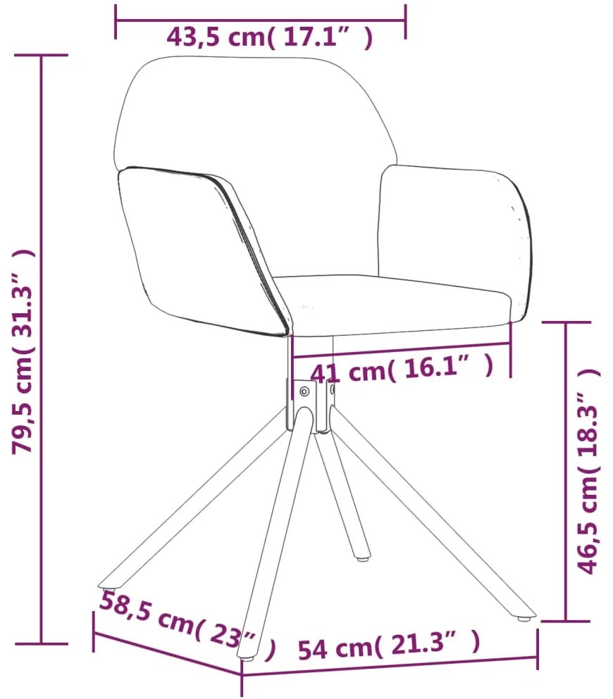 Cadeiras de jantar giratórias 2 pcs veludo rosa