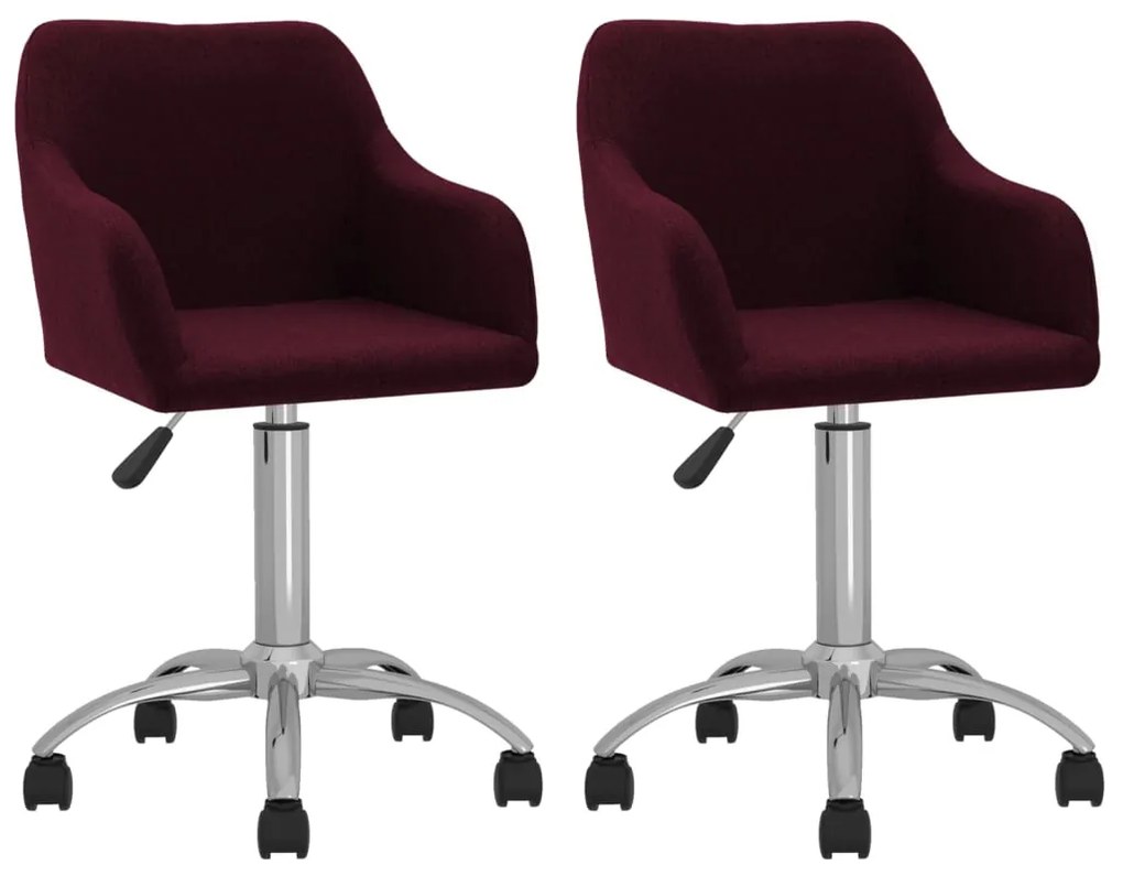vidaXL Cadeiras de jantar giratórias 2 pcs tecido roxo