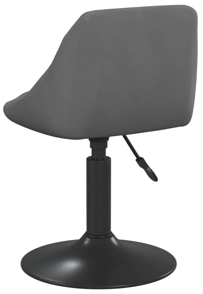 Cadeiras de jantar giratórias 4 pcs veludo cinzento-escuro