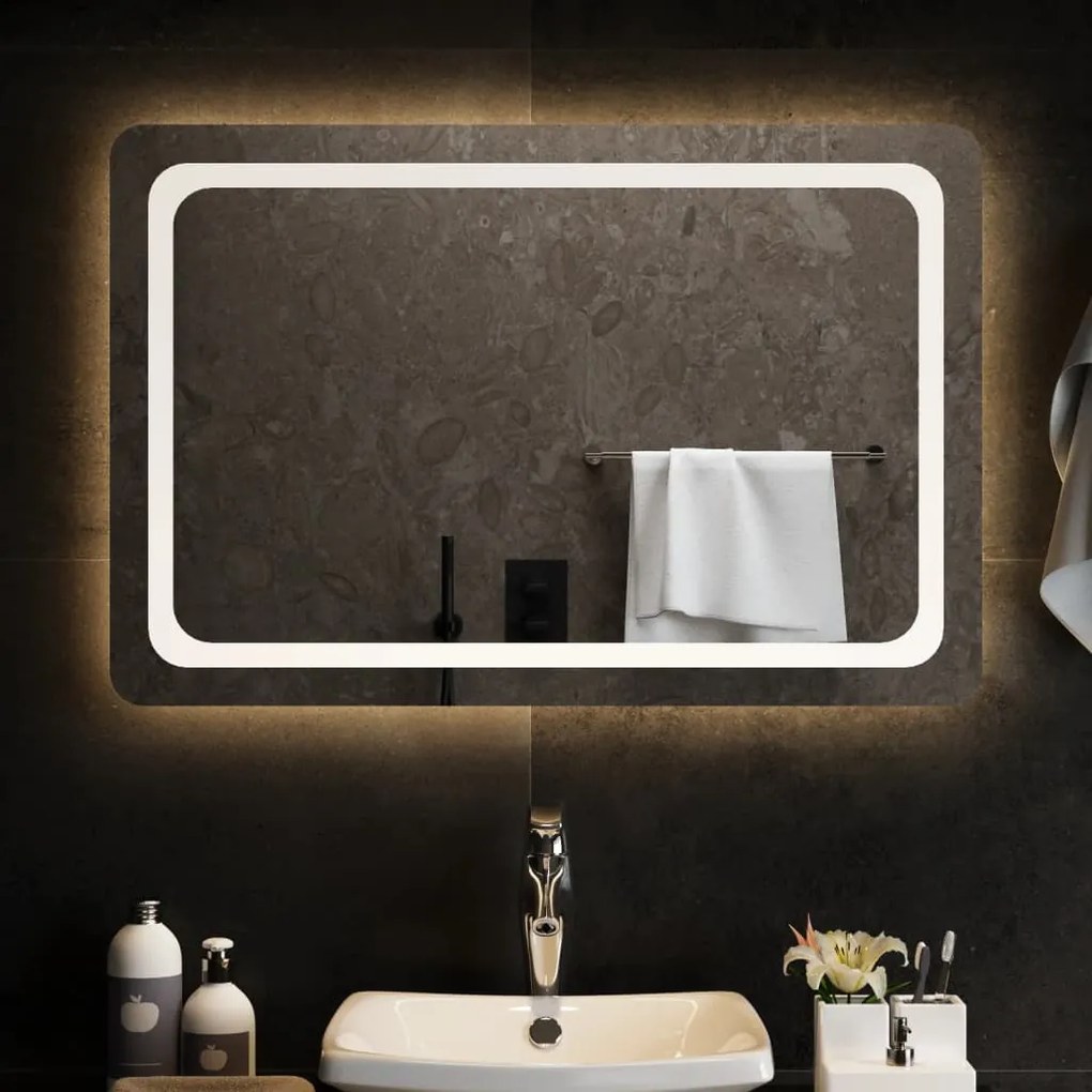 151790 vidaXL Espelho de casa de banho com luzes LED 90x60 cm