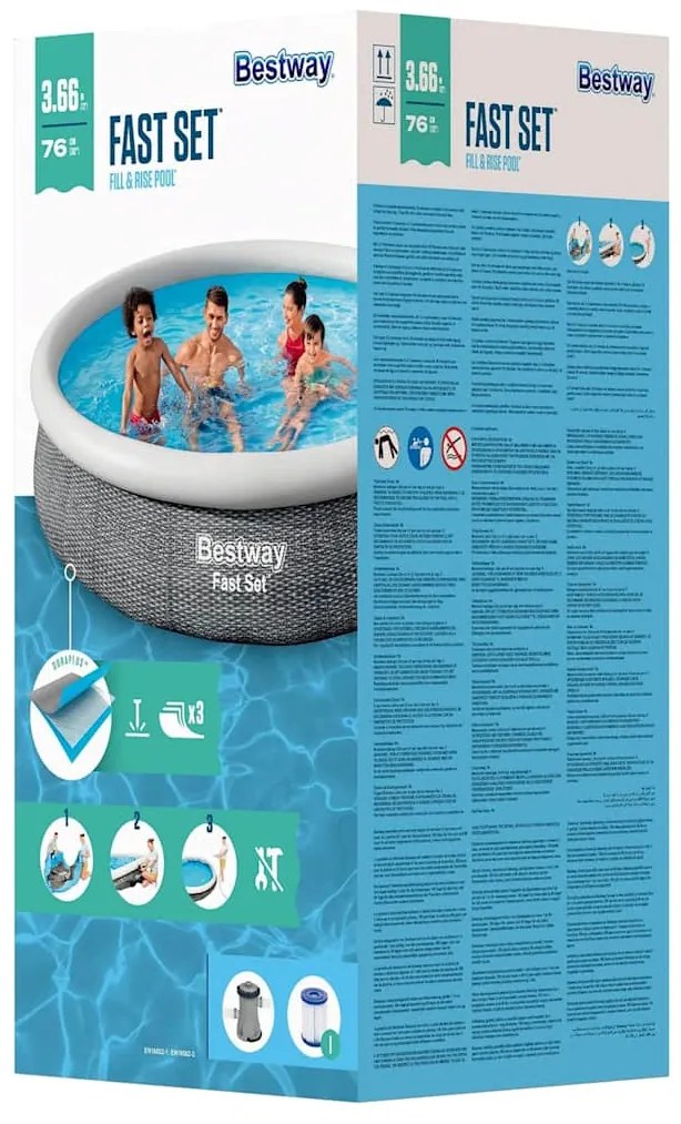 Conjunto de piscina redonda 366x76 cm