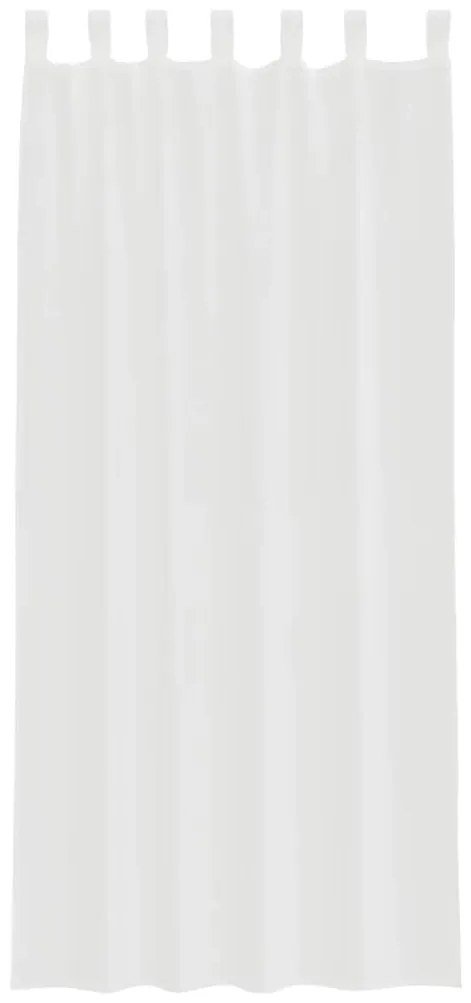 Cortinas de voile com laços 2 pcs branco 140x245 cm