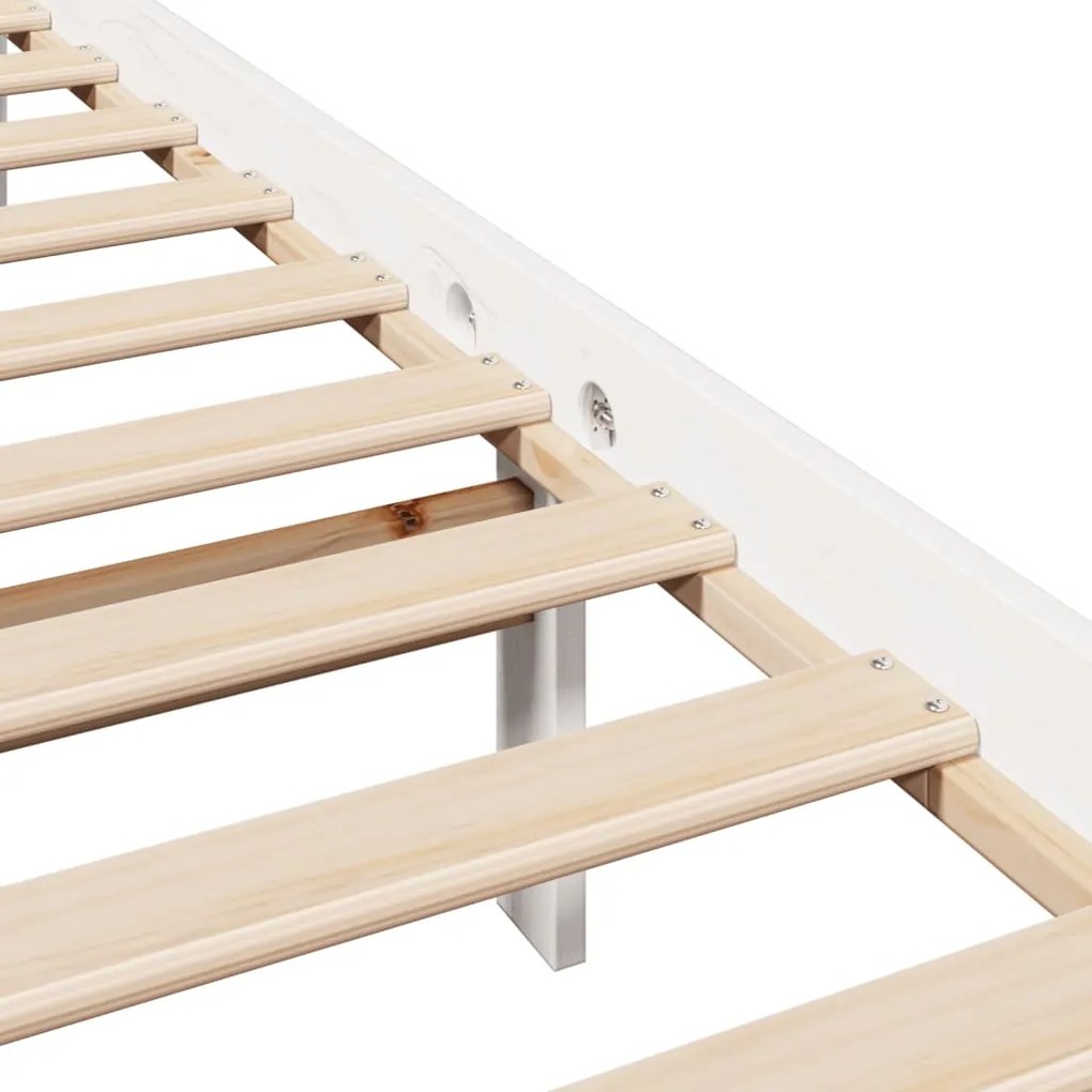 Cama sem colchão 90x190 cm madeira de pinho maciça branco