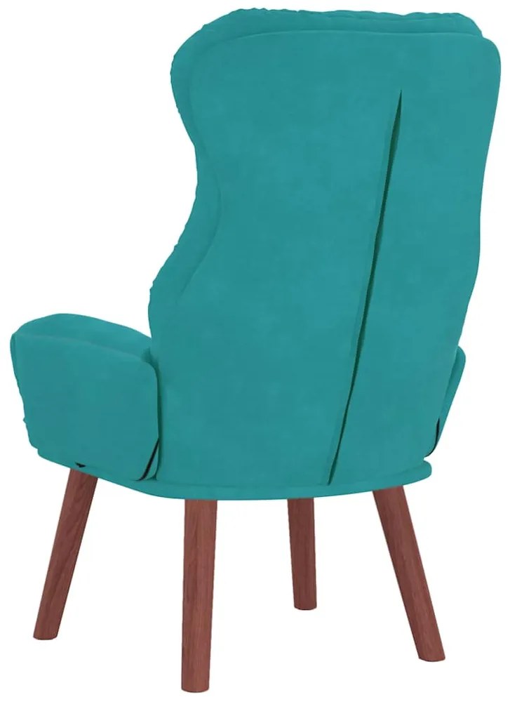 Cadeira Relaxante Veludo Turquesa