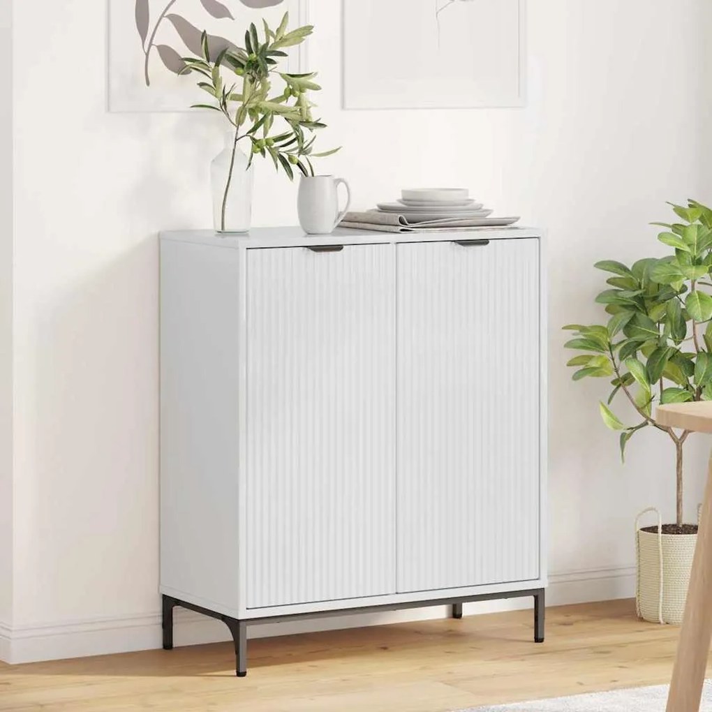 vidaXL Buffet Branco brilhante 69.5 x 33 x 82 cm Madeira processada