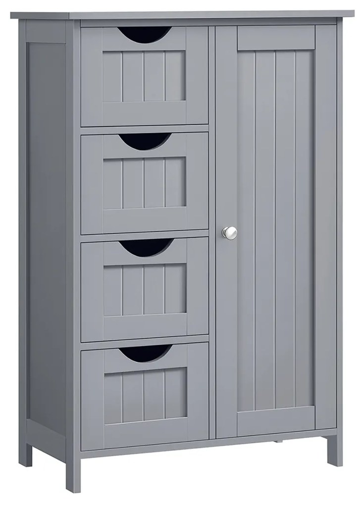 Armário de casa de banho com 4 gavetas 30 x 55 x 82 cm Cinzento místico