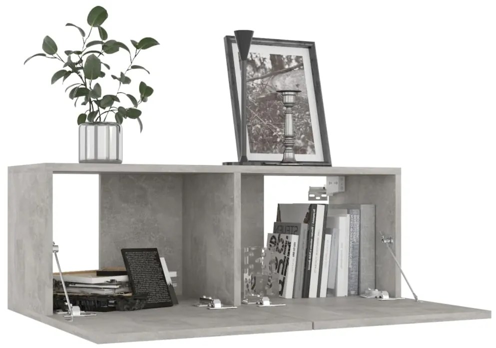 Móveis de TV 4 pcs 80x30x30 cm contraplacado cinzento cimento