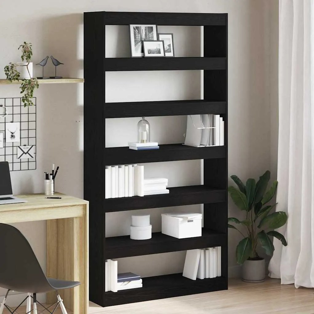 vidaXL Gabinete de Livros Preto 100 x 30 x 198 cm Madeira processada