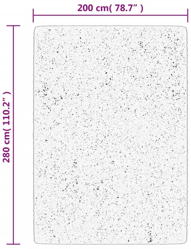 Tapete shaggy de pelo alto PAMPLONA 200x280 cm azul