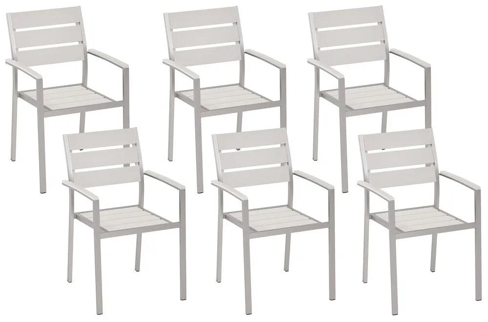 Conjunto de 6 cadeiras de jardim brancas VERNIO Beliani