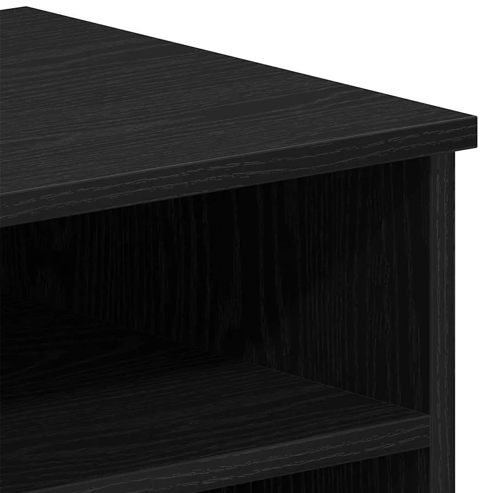 Cabide de TV vidaXL 2 pcs Carvalho Preto 80x35x36,5 cm Madeira de enge