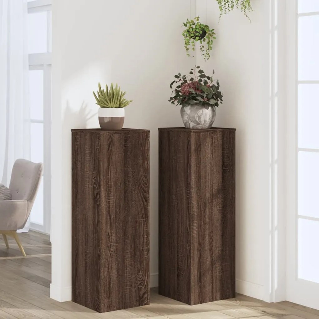 Suportes p/ plantas 2 pcs 33x33x100 cm derivados de madeira