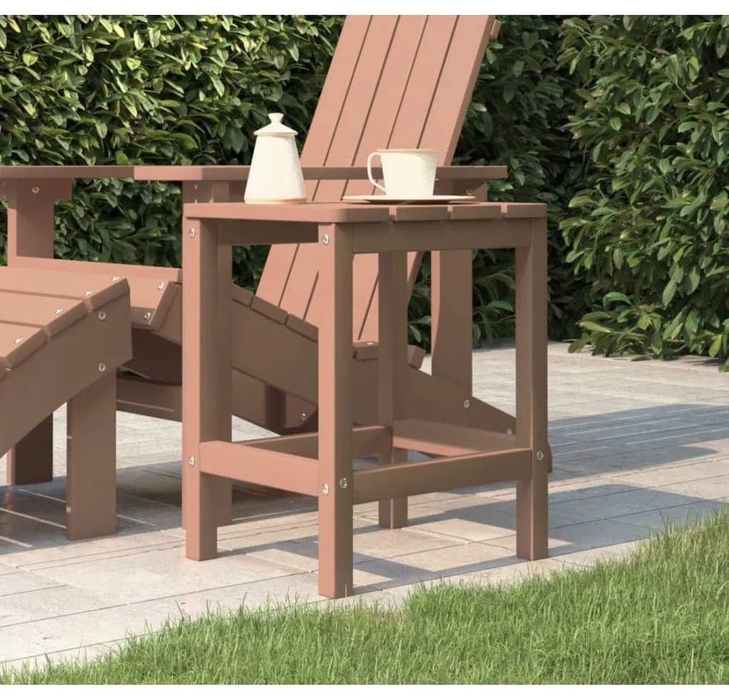 Mesa de jardim Adirondack 38x38x46 cm PEAD castanho