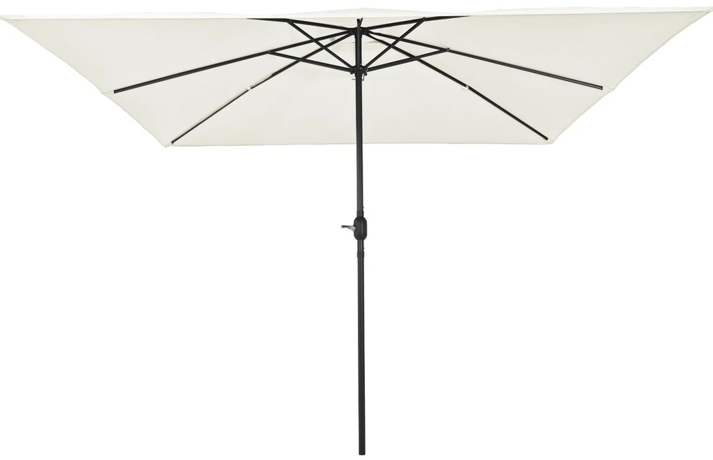 Parasol de Jardim Quadrado vidaXL 295x245 cm Branco Areia