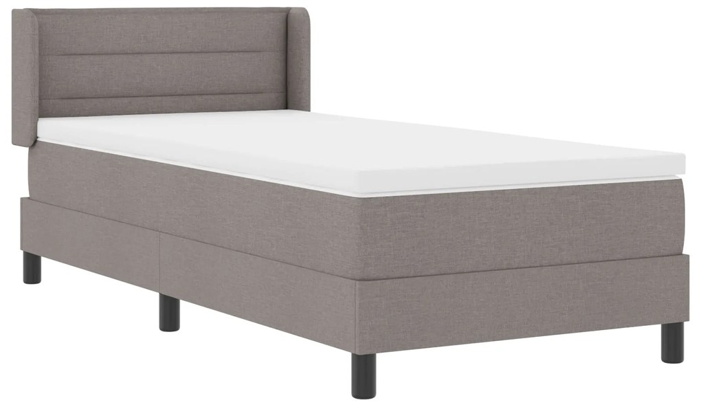 Cama Box Spring vidaXL com Colchão Taupe 80x200 cm Tecido, Design de C