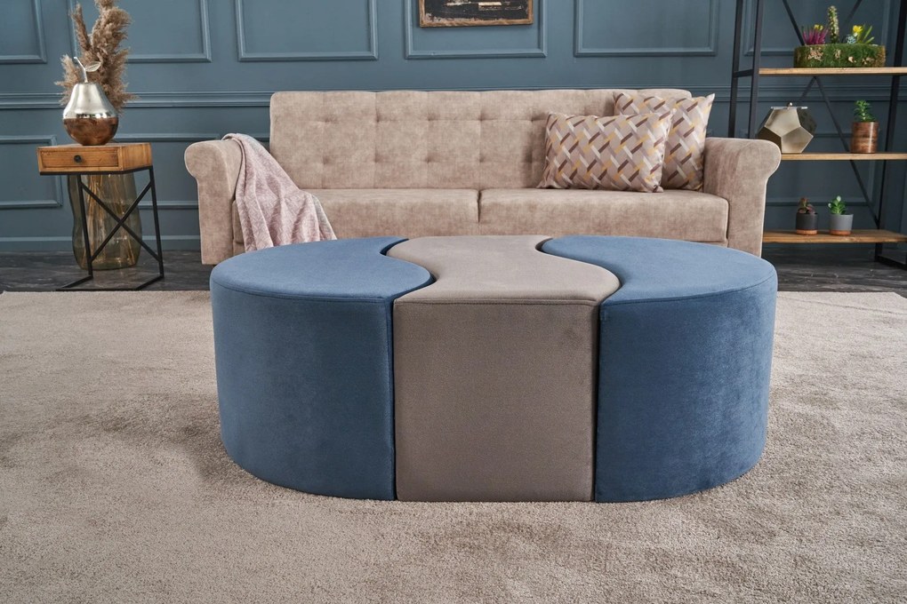 Pouffe Alya Puf – Azul Mink – 120 cm x 40 cm x 80 cm