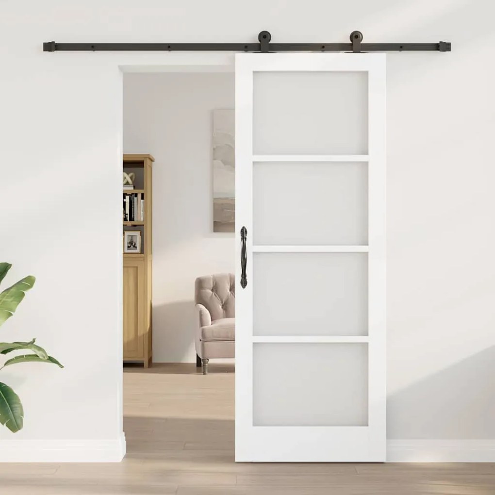 Porta Deslizante vidaXL com Conjunto de Ferragens "ORKDAL" Branca 78x2