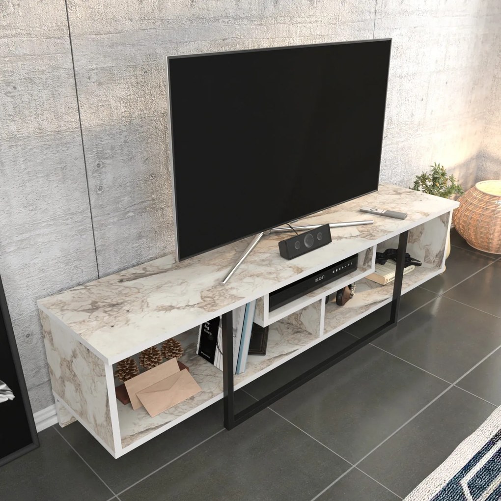Móvel TV Asal – Preto/Branco – 150x35,2x40 cm