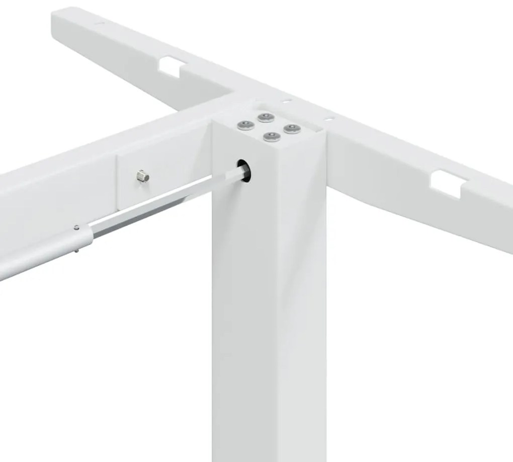 Estrutura de secretária de pé (94-135)x60x(70-114)cm aço branco
