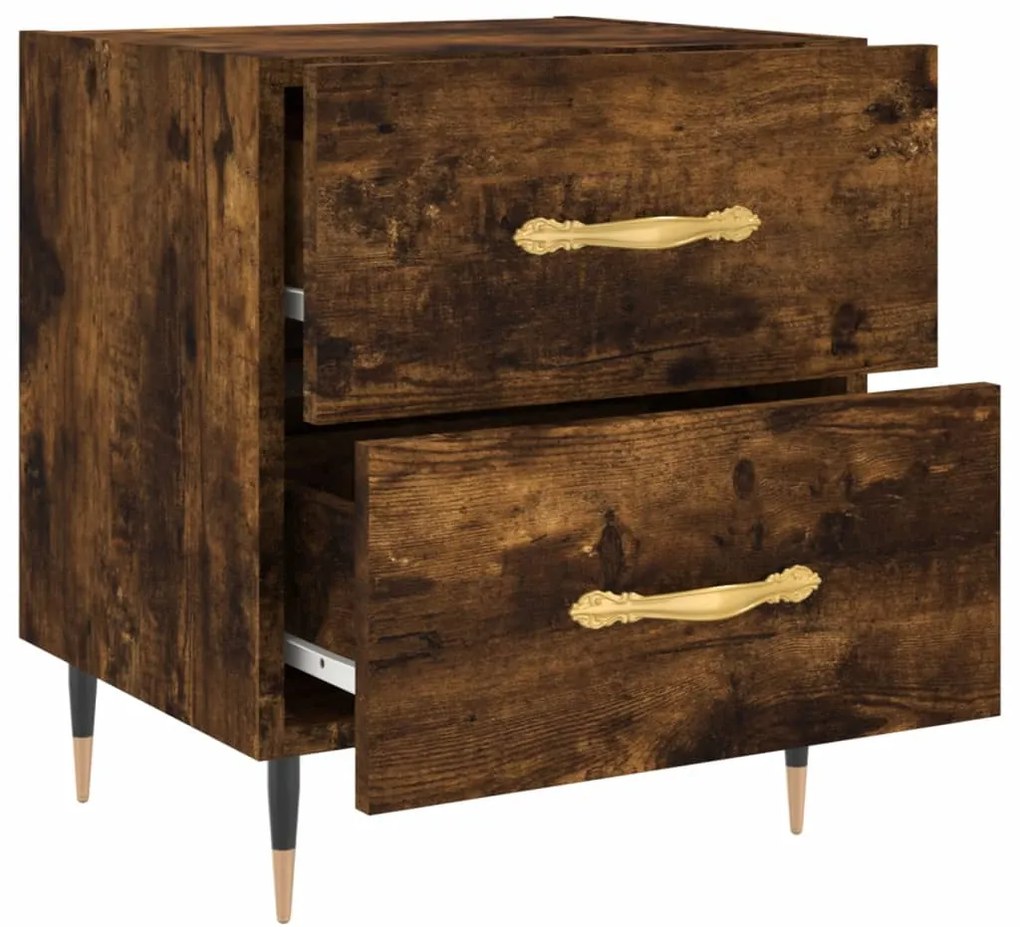 Mesa de cabeceira 2 pcs derivados de madeira carvalho fumado