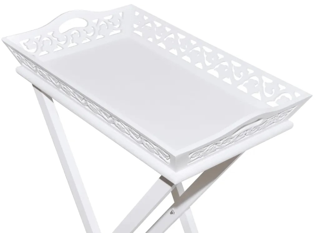 Mesa lateral com tabuleiro branco
