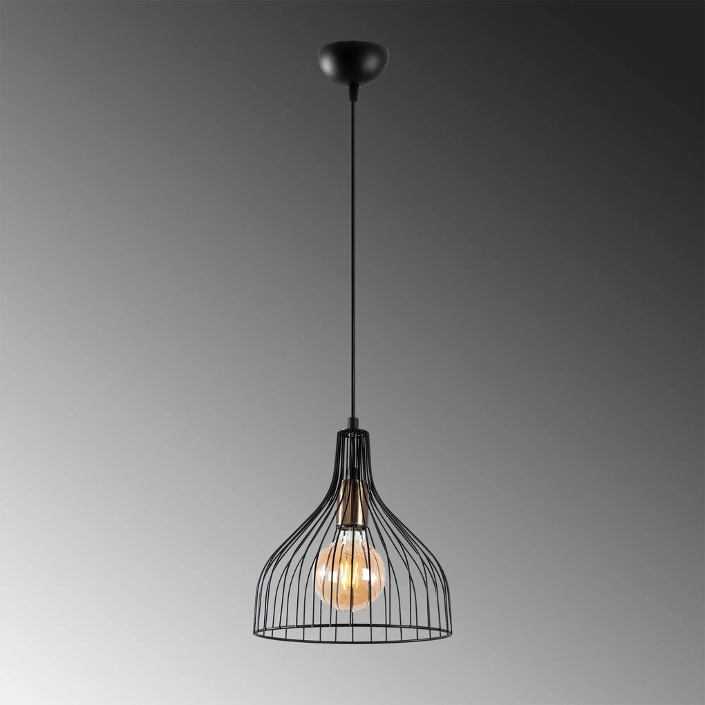 Candeeiro de Teto Cafu – Preto Antigo – 25 x 25 x 33 cm