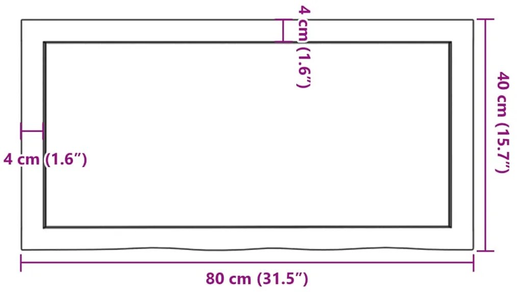 Prateleira de parede 80x40x(2-4) cm carvalho tratado castanho