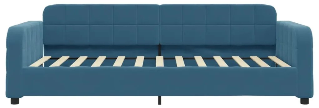 Sofá-cama com gavetão 90x200 cm veludo azul