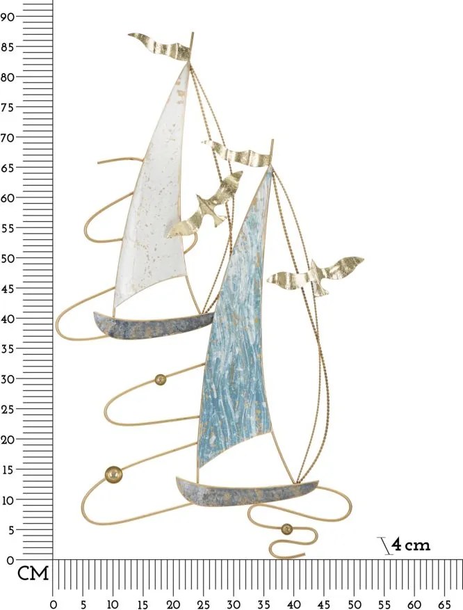 PAINEL DE PAREDE DE FERRO VELA 51,4X4X87 CM MULTICOLORIDO