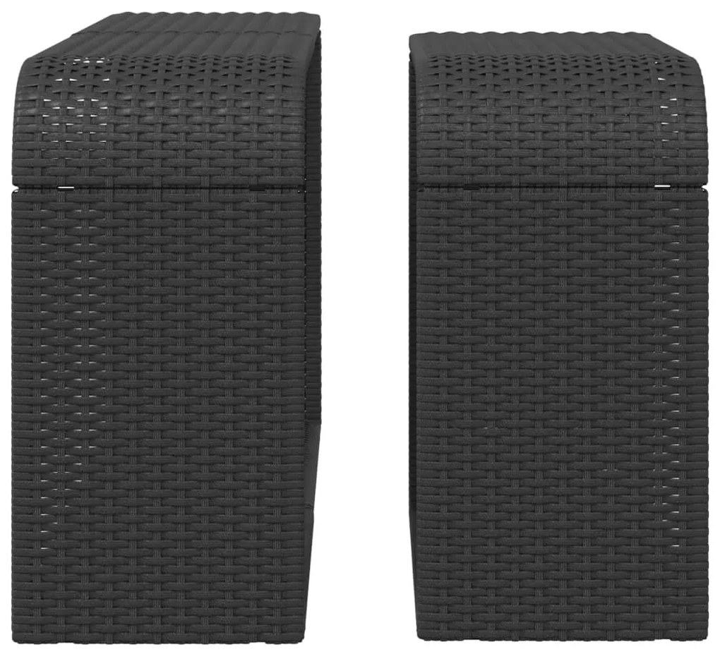 Prateleiras de arrumação 2 pcs vime PE preto