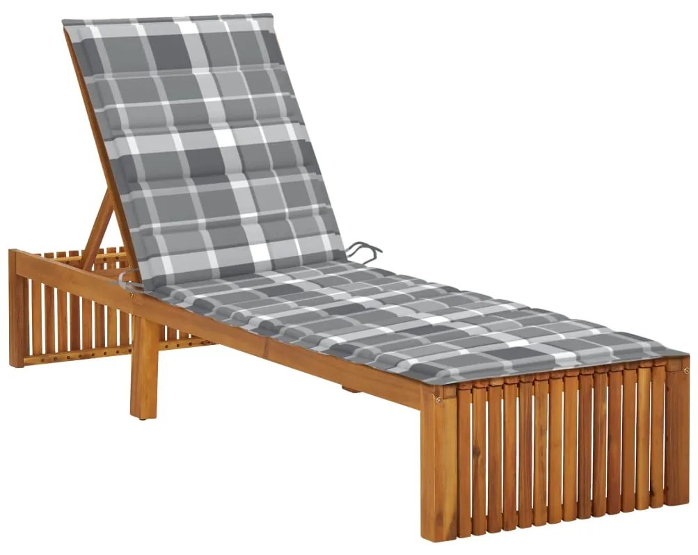 Espreguiçadeira com almofadão madeira de acácia maciça