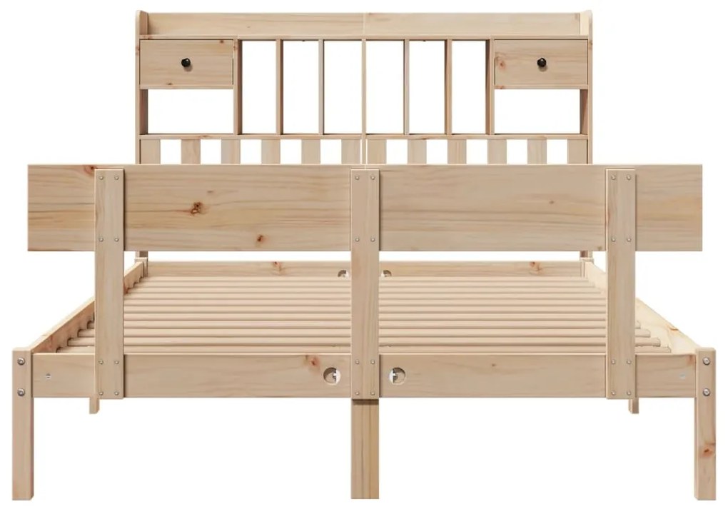 Cama com estante sem colchão 140x190 cm pinho maciço