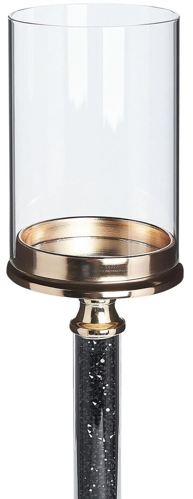 Castiçal dourado e preto 41 cm ABBEVILLE Beliani