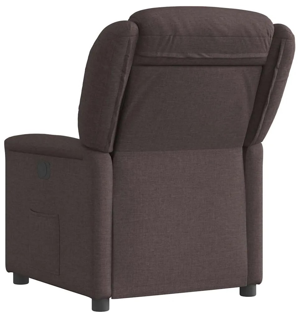 Poltrona reclinável tecido castanho-escuro