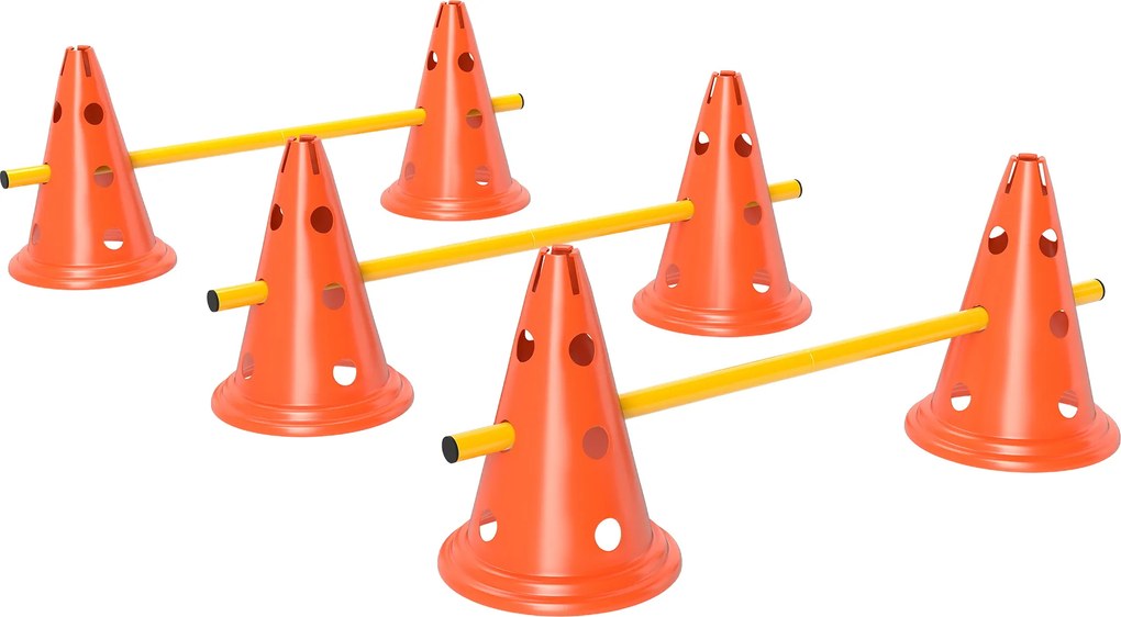 PawHut Conjunto Agility para Cães 3 peças Equipamento de Agility para Treino Conjunto de Obstáculos com 6 cones 3 obstáculos Bolsa de Transporte | Aosom Portugal