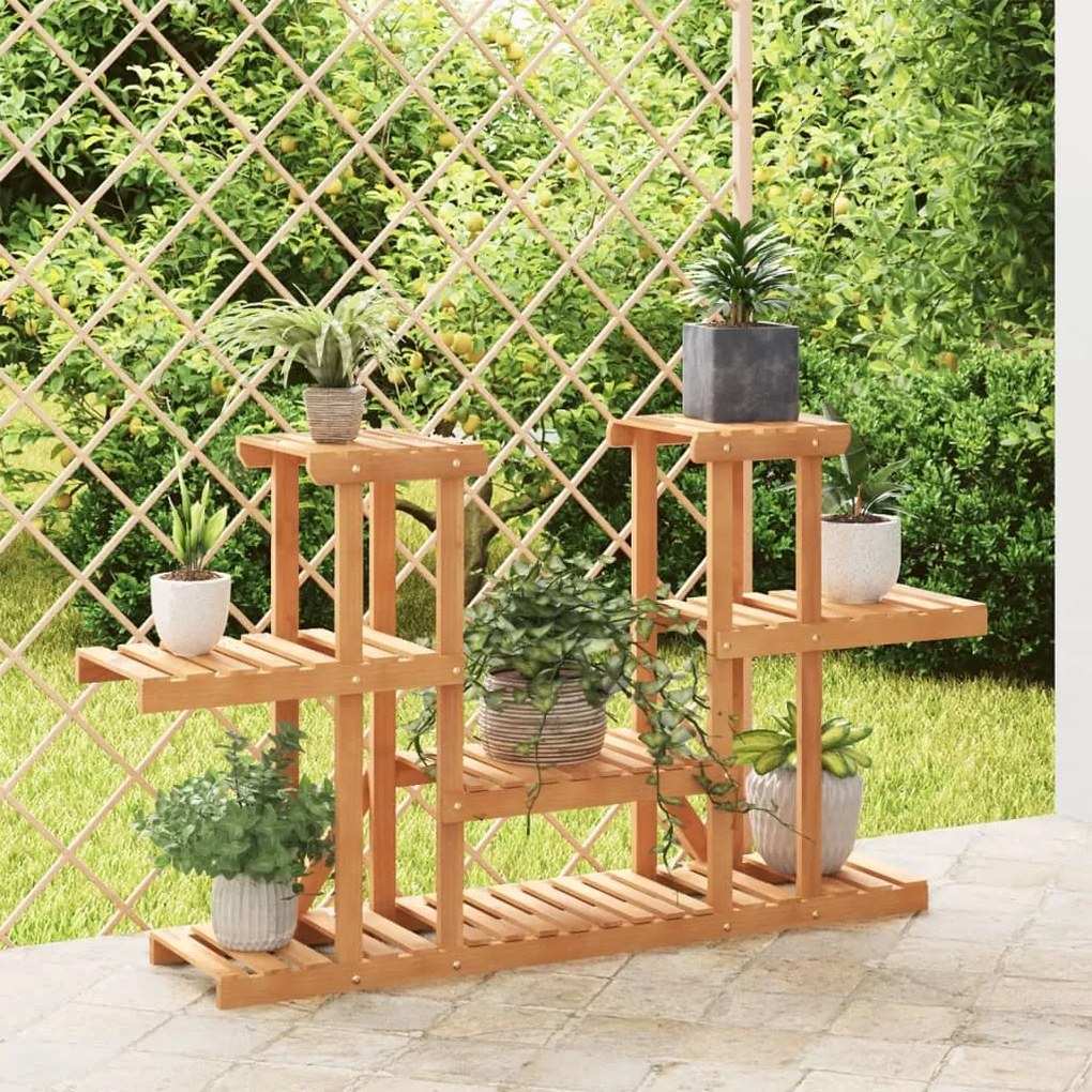 362854 vidaXL Suporte de plantas 110x25x73 cm madeira de abeto maciça